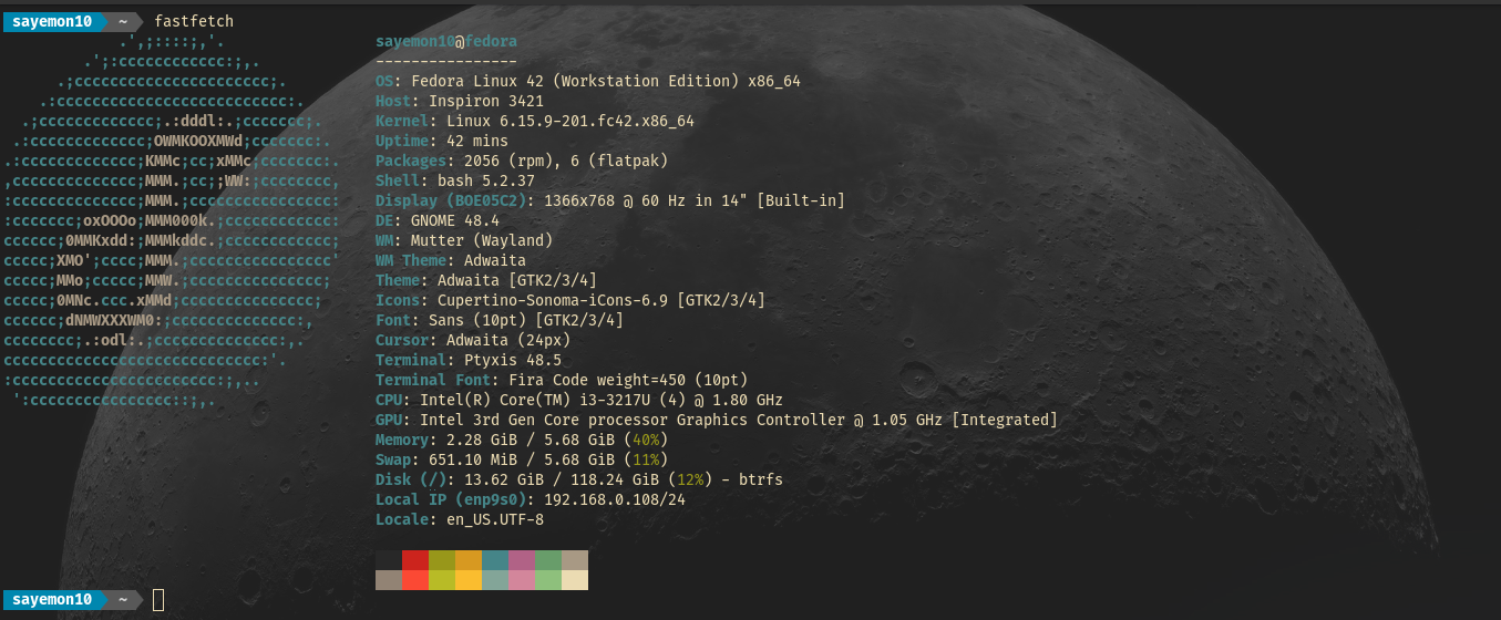 Fedora fastfetch